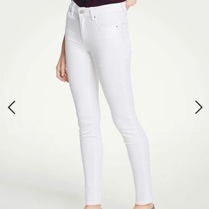 Ann Taylor White Modern Skinny Ankle Jeans